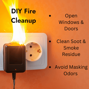 diy fire cleanup Open Windows & Doors Clean Soot & Smoke Residue Avoid Masking Odors