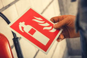 Fire Extinguisher Safety Equipment Sticker -fire prevention for property managers